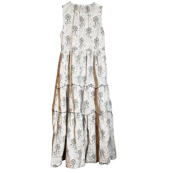 Tuckernuck Sleeveless Tiered Floral Maxi Dress Cream and Black Size XS 📦 - Picture 2 of 10